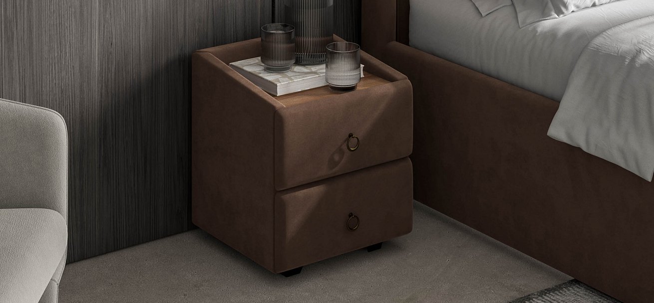 Тумба Босс Классик Велюр Монолит Мокко, Орех Селект