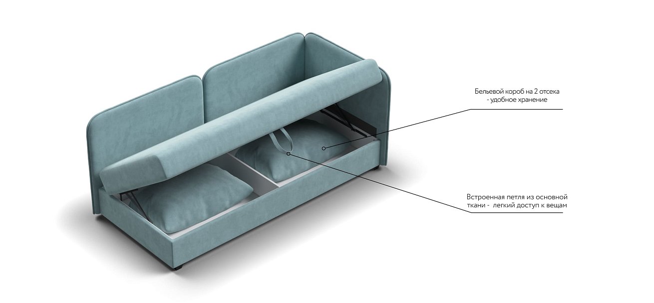 Тахта Ирис велюр Monolit аква