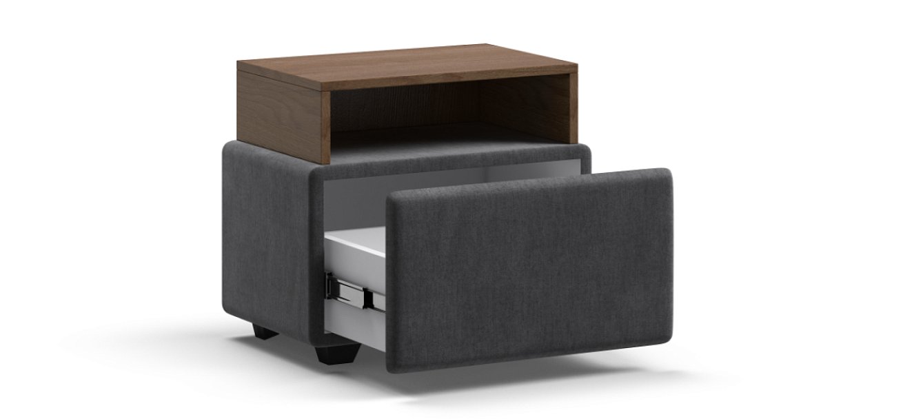 Тумба Босс Велюр Монолит серый, Орех селект