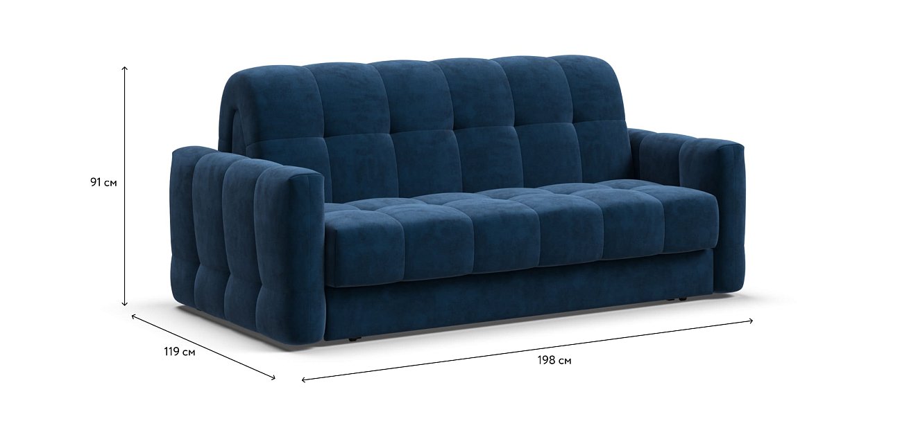 Диван BOSS Sleep 160 велюр Monolit синий