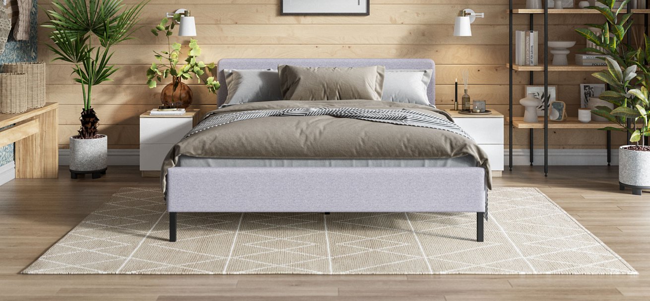 Кровать Уна 160*200 рогожка Malmo платина, черная