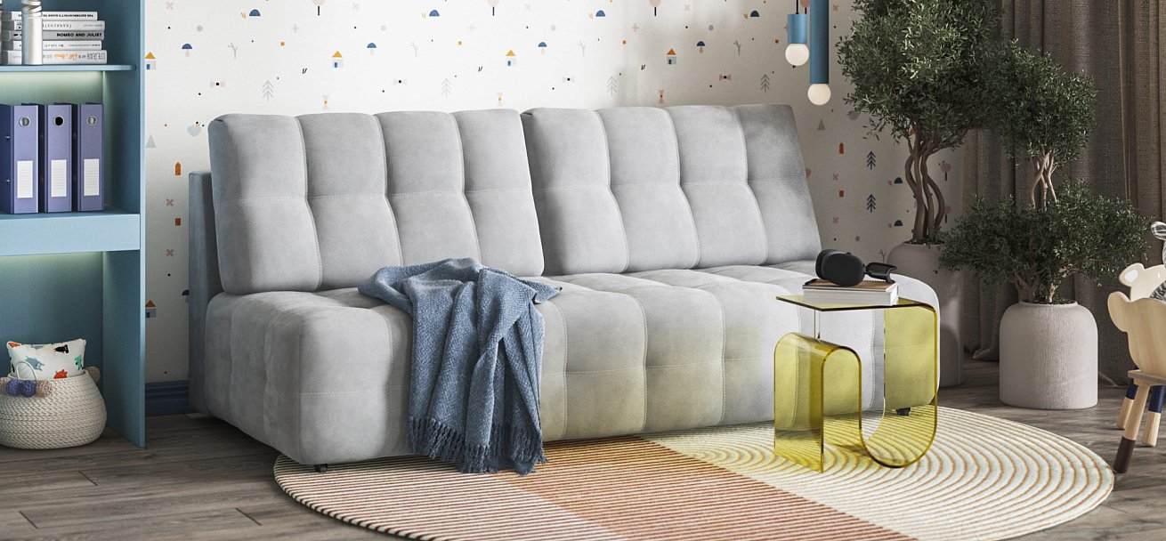 Диван BOSS 2.0 MINI велюр Monolit сталь