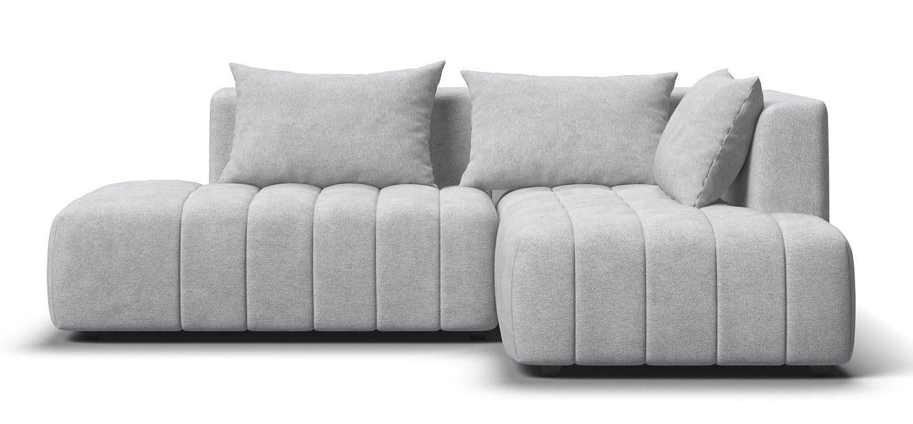 Босс Твин угловой диван правый Шенилл Клауд серый