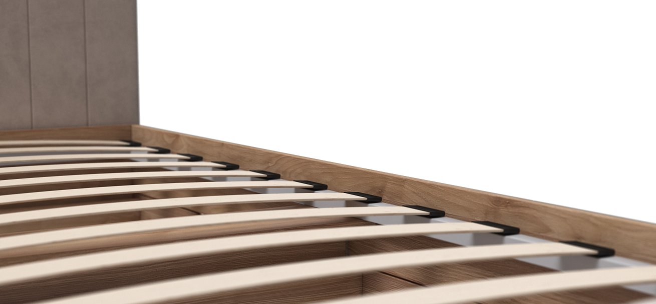 Лофт Мини Кровать 90*200 Орех селект, Велюр Монолит латте