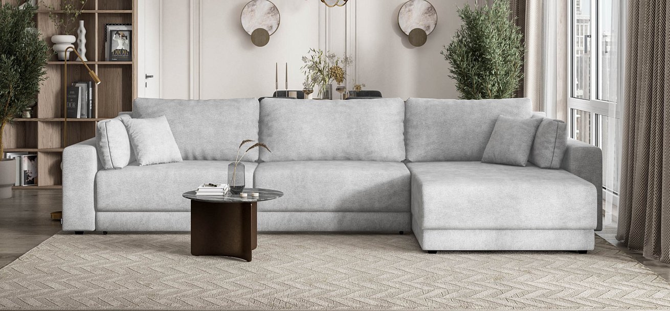 Угловой диван Босс Прайм Макс Вельвет CORD серый