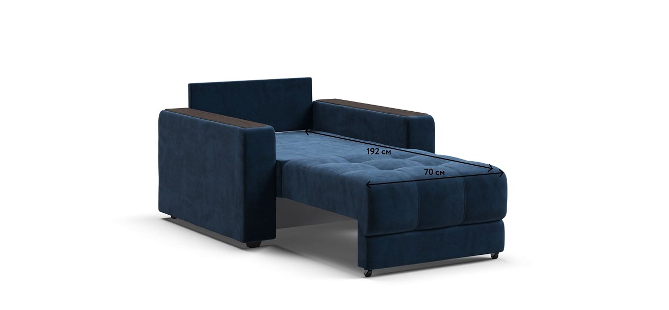 Кресло-кровать BOSS 2.0 велюр Monolit синий