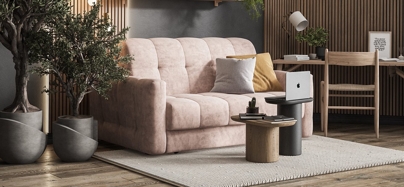 Диван BOSS Sleep 140 Велюр Royal пион NEW