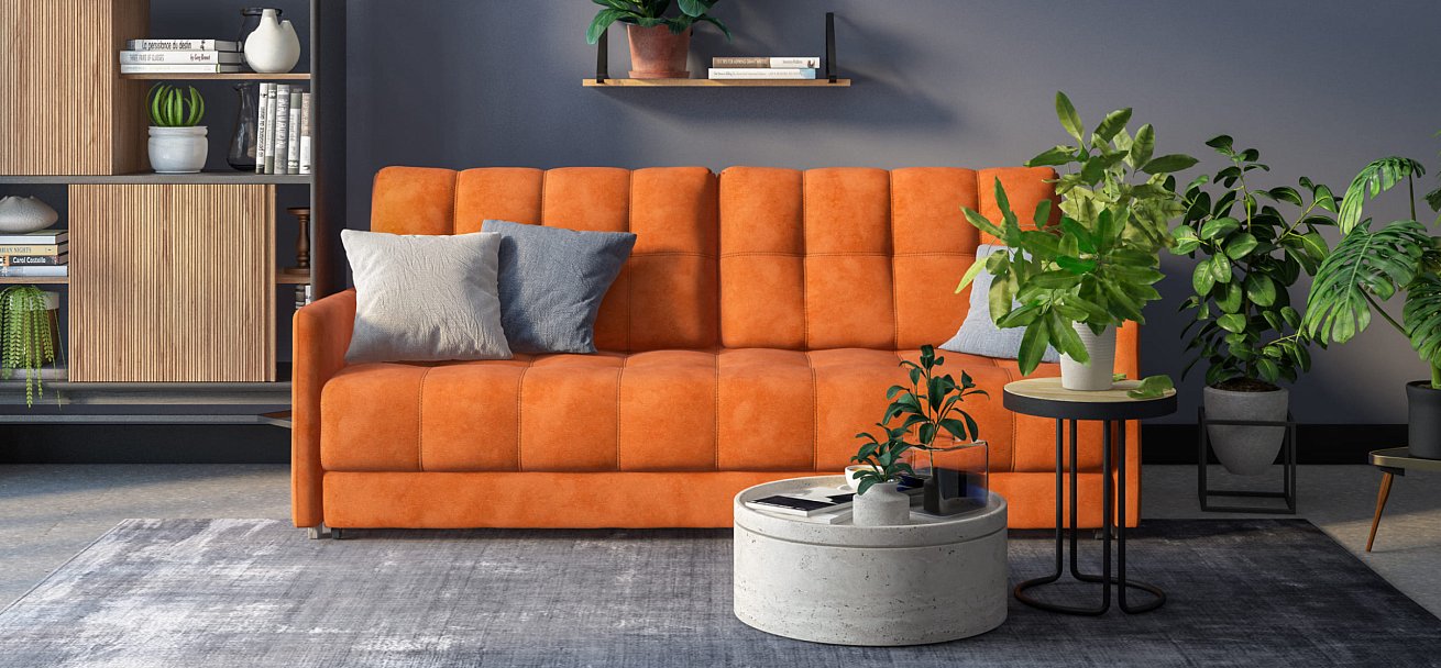 Диван BOSS 2.0 LOFT велюр Alkantara оранж