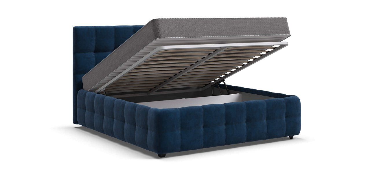 Кровать Босс 160*200 Про велюр Monolit синяя