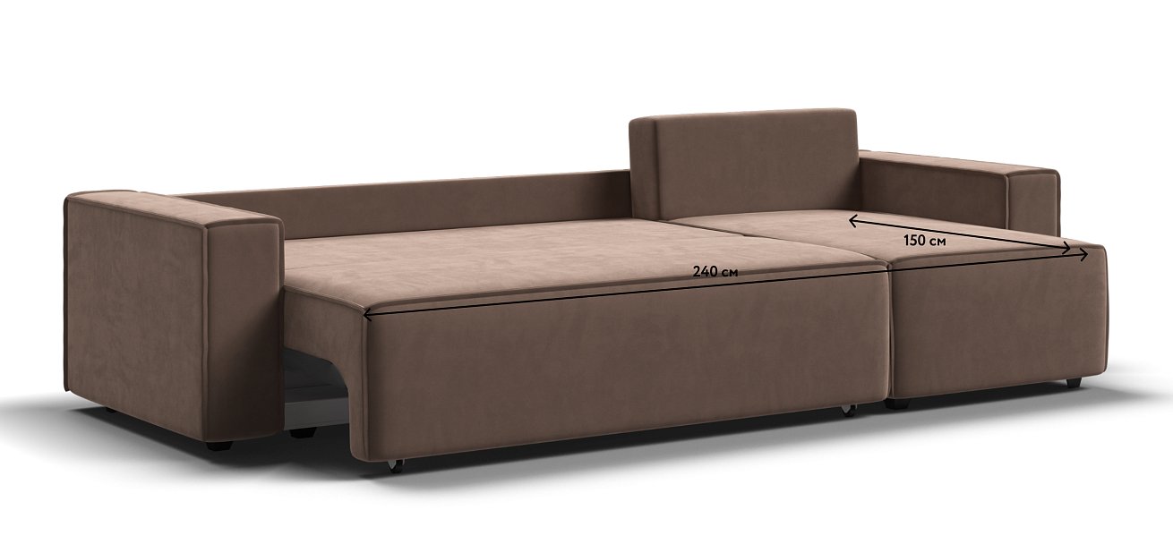 Угловой диван NORD 2.0 Велюр Monolit мокко