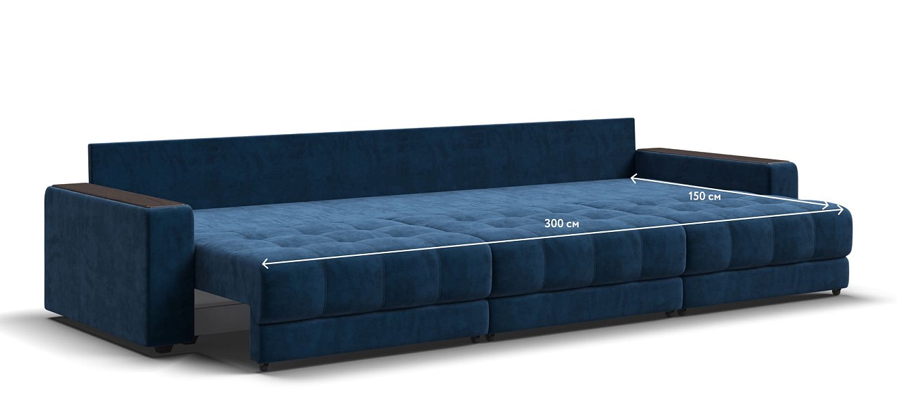 Диван BOSS GRAND Велюр Monolit синий