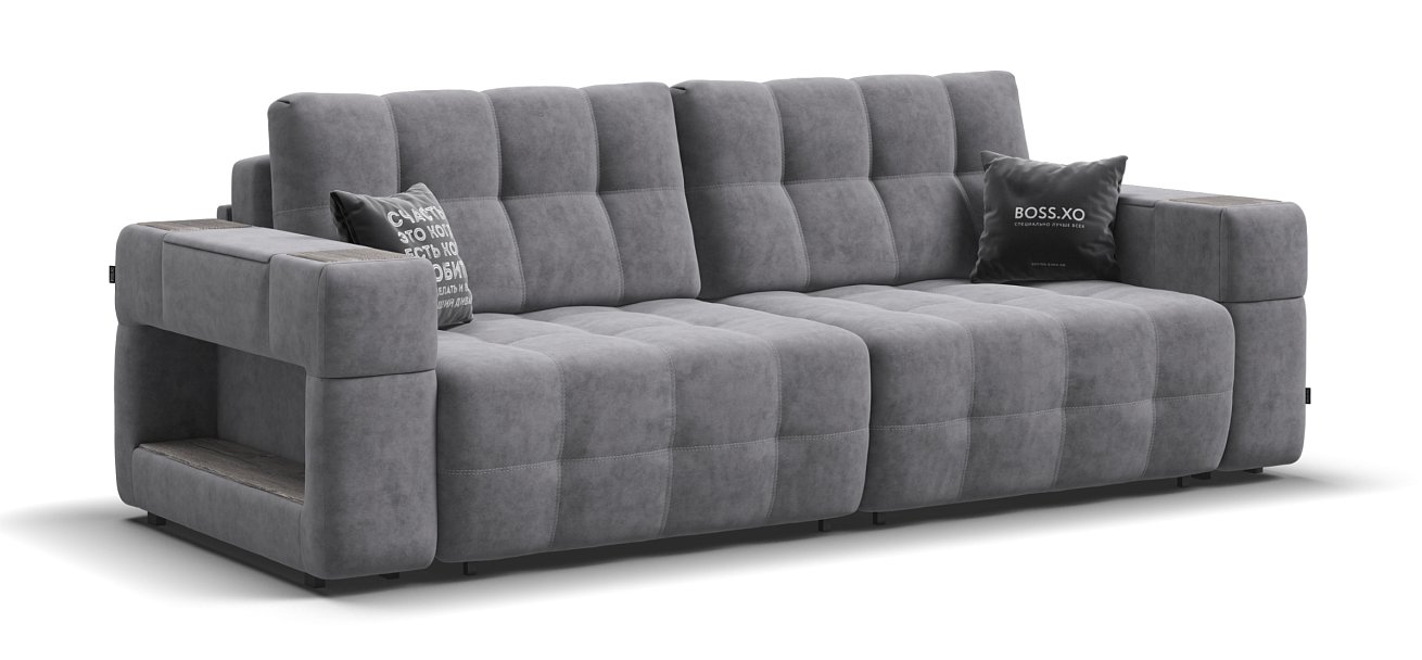 Диван BOSS.XO Велюр Роял агат / WOOD Rock