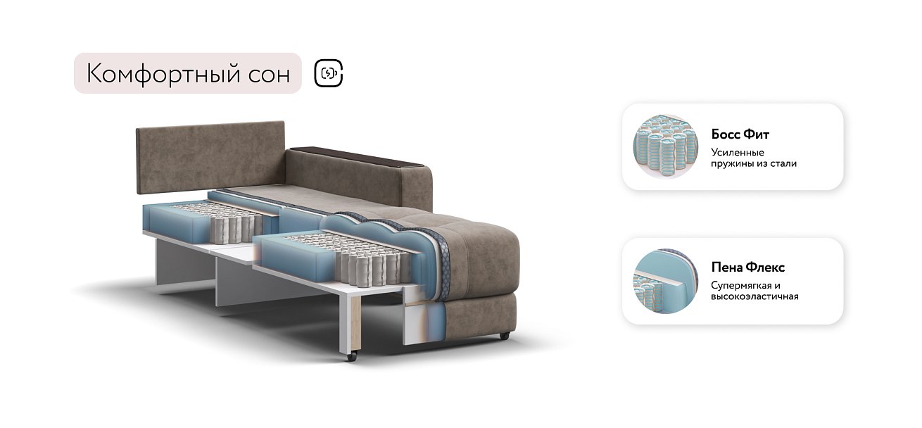 Босс кресло-кровать Велюр Роял тауп