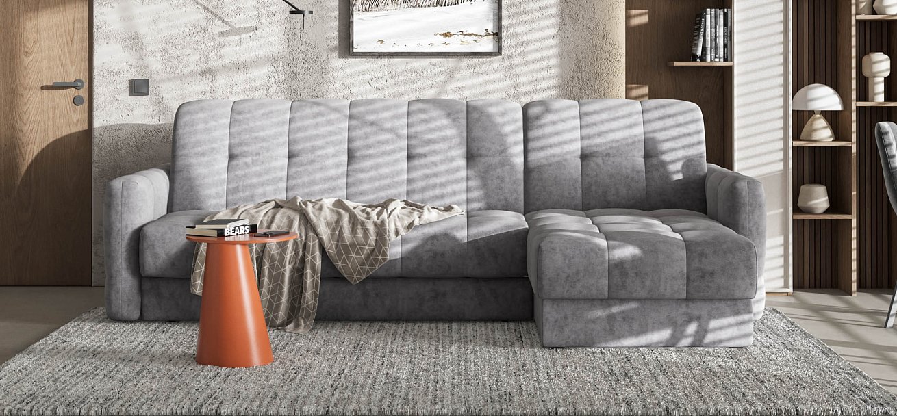 Угловой диван BOSS Sleep 160 Велюр Роял агат