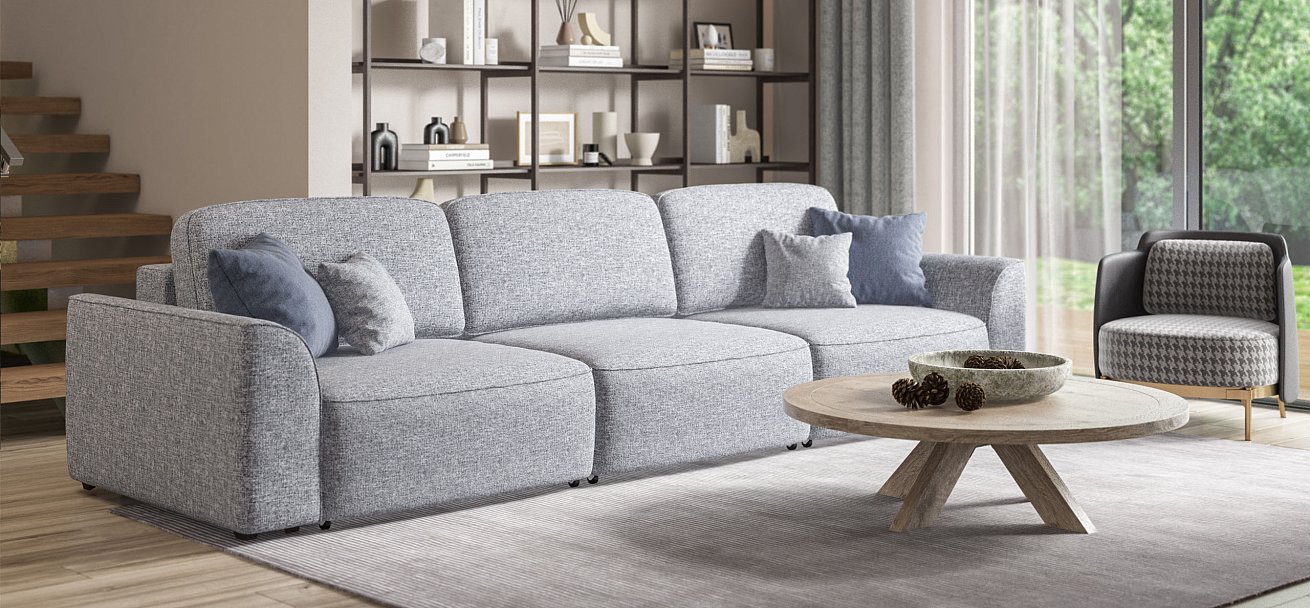 Диван KING MAX SE Рогожка Vento серый