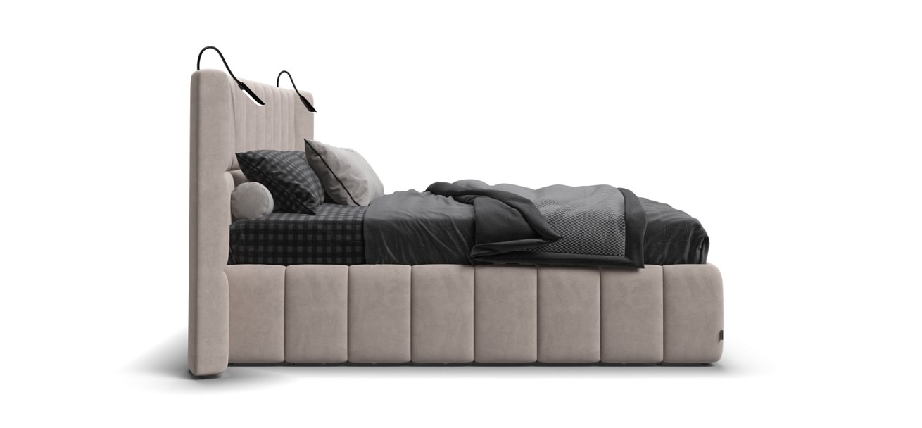 Кровать BOSS.XO 180*200 велюр Monolit латте