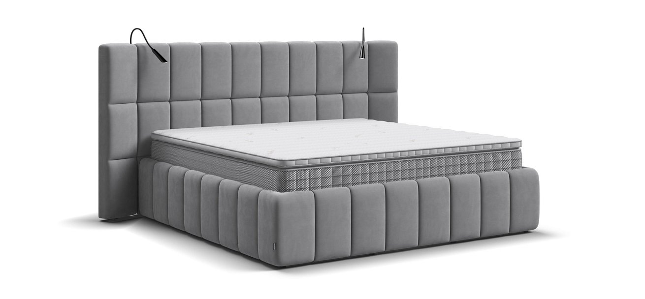 Кровать BOSS.XO 180*200 велюр Monolit сталь