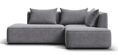 Кинг Твин угловой диван Велюр Роял агат правый