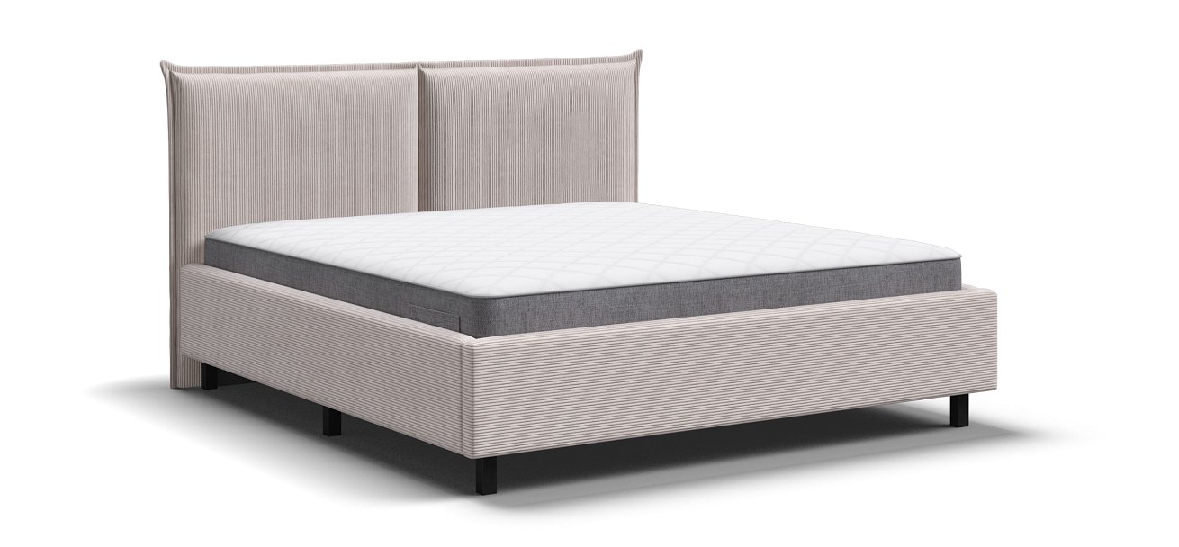 Кровать ЛЕО 160 Вельвет CORD бежевая