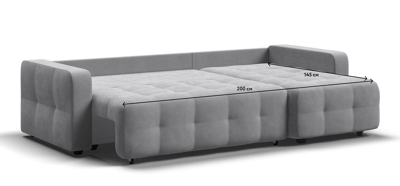 Угловой диван Dandy euro SE велюр Monolit сталь