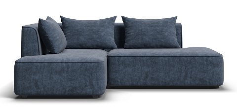 Кинг Твин угловой диван Велюр Роял синий левый