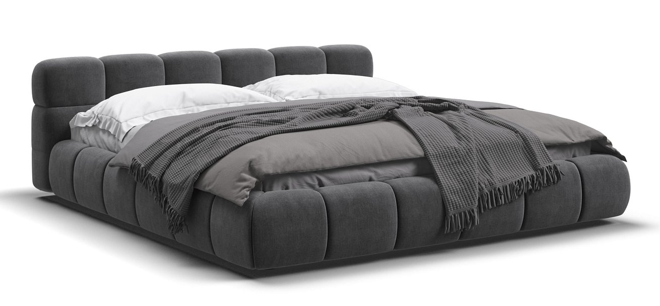 Кровать Босс Дрим 180*200 Про велюр Monolit серая