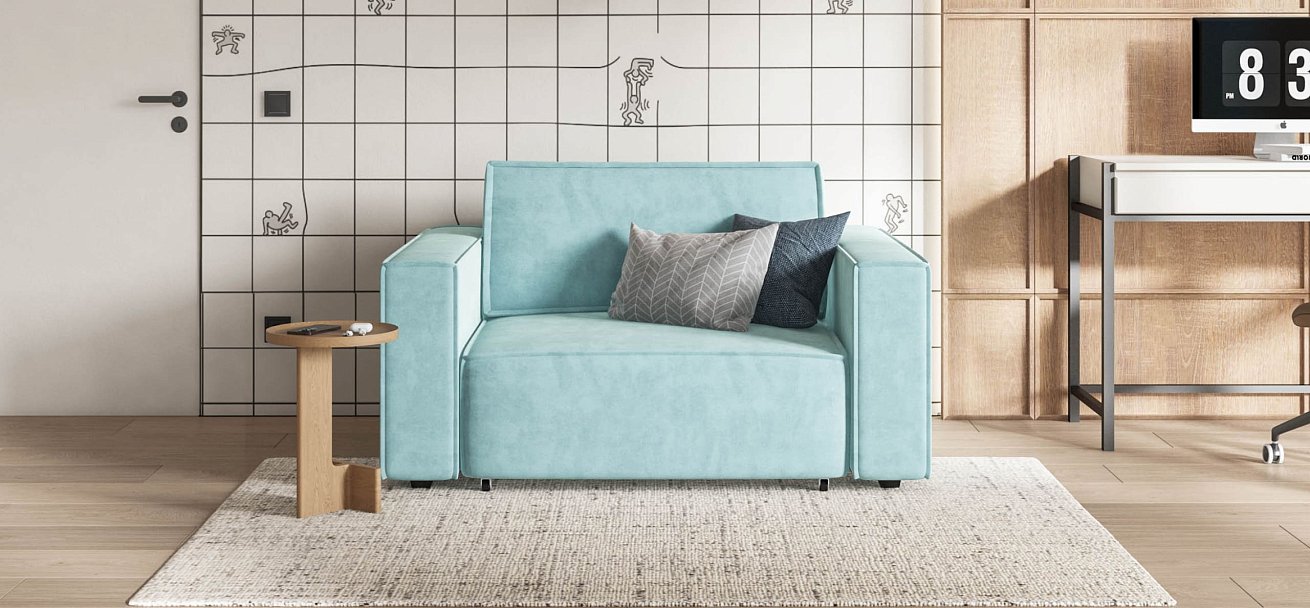 Кресло BOSS SOFT MODOOL велюр Monolit аква