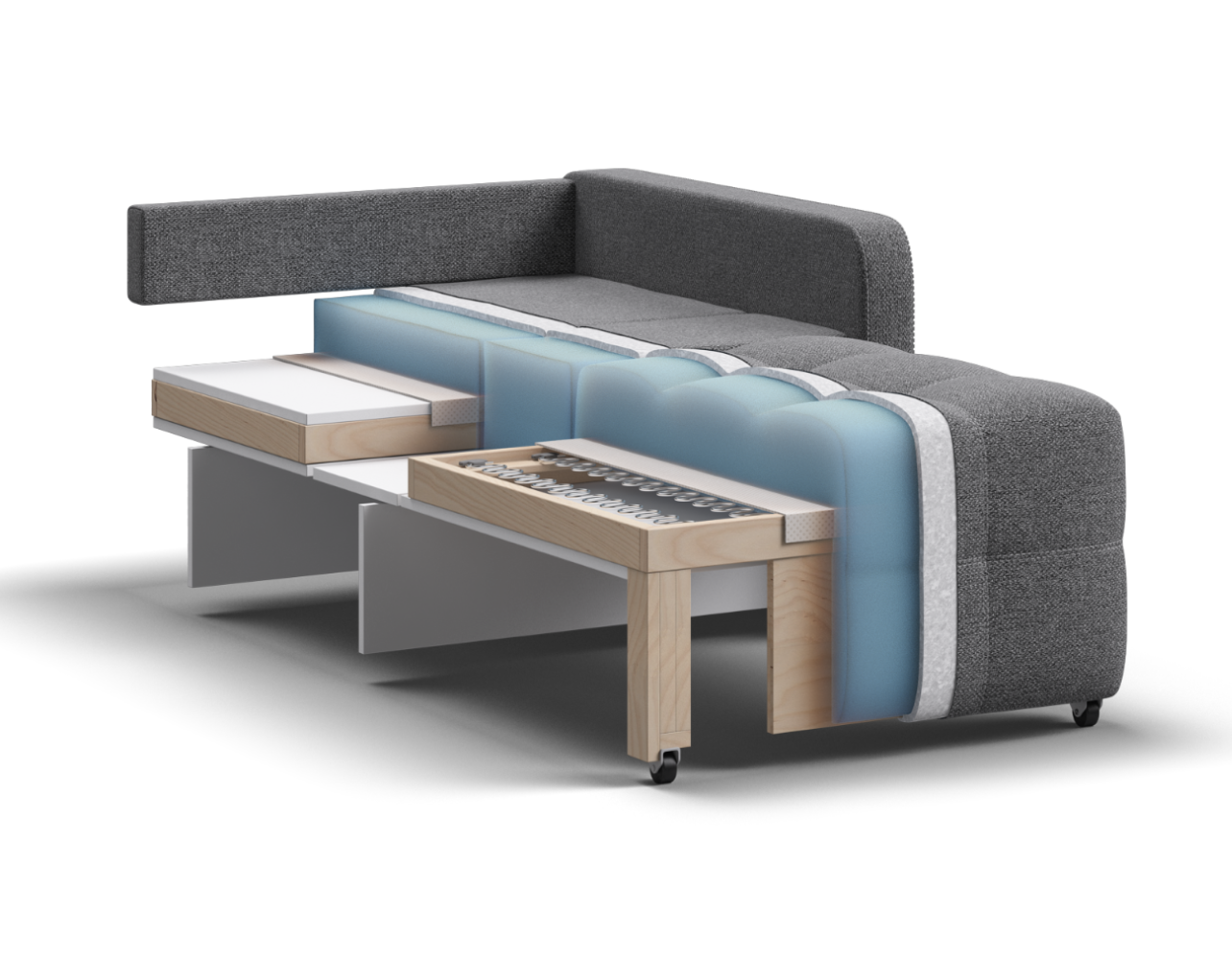 Ваш комфорт обеспечит матрас выполненный из высокоэластичного ППУ, в сочетании со стальной пружинной змейкой в основании