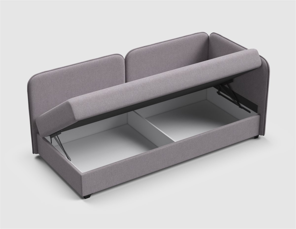 Бельевой короб в основании разделен на 2 отсека - удобное и безопасное хранение.