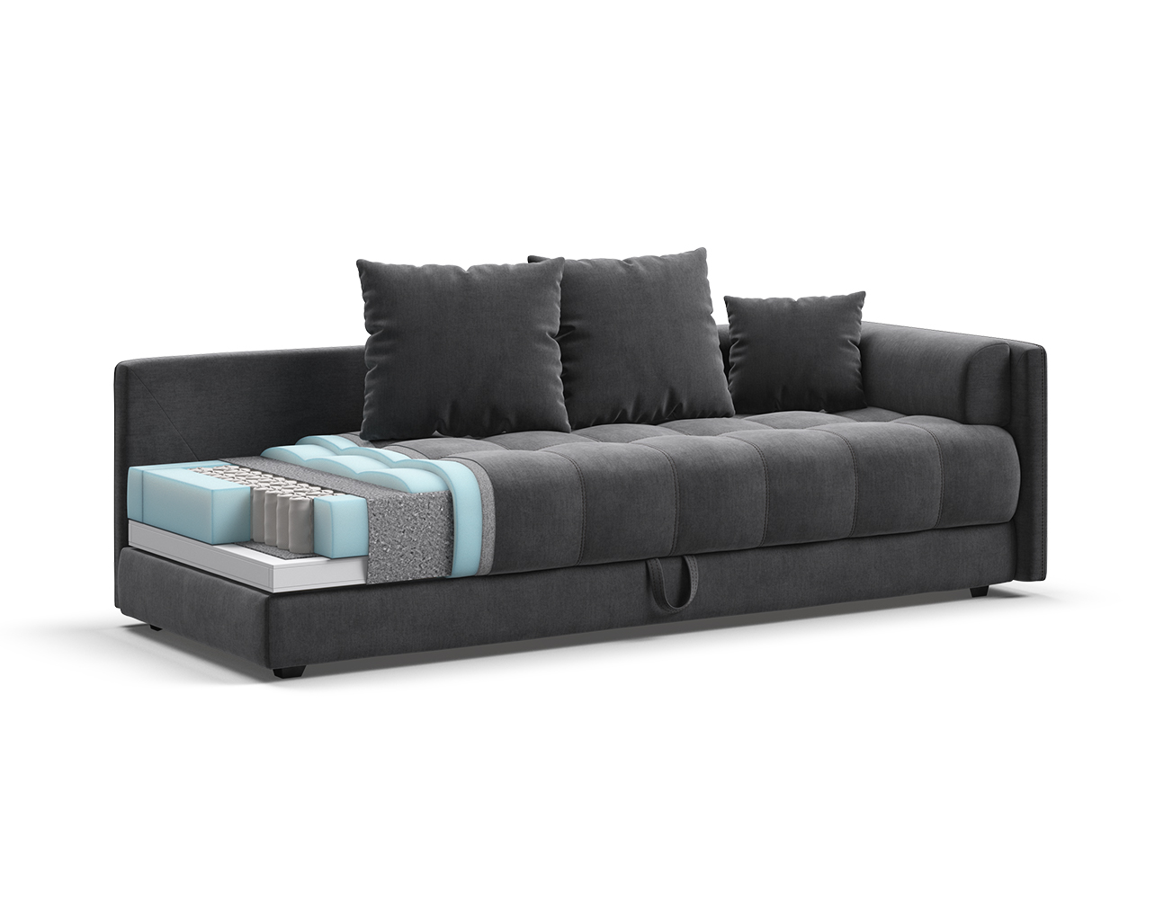 Усиленные независимые пружины BOSS FIT из прочной антикоррозионной стали и супермягкая  высокоэластичная пена FLEX – гарантия комфортного спального места