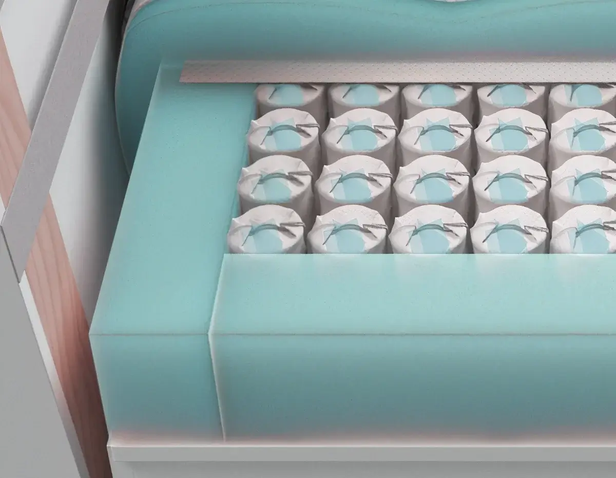 Усиленный блок независимых пружин ERGO + слой PERIOTEK придают объём и упругость.