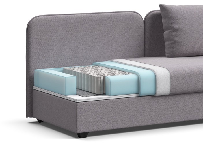 Анатомический матрас на независимом пружинном блоке идеально подойдет для любителей более мягких матрасов.