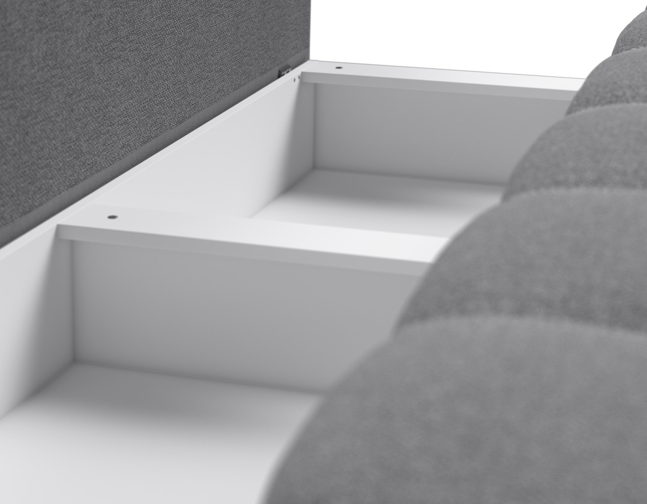 Бельевой короб под посадочной частью разделен на 2 отсека - удобное и безопасное хранение.