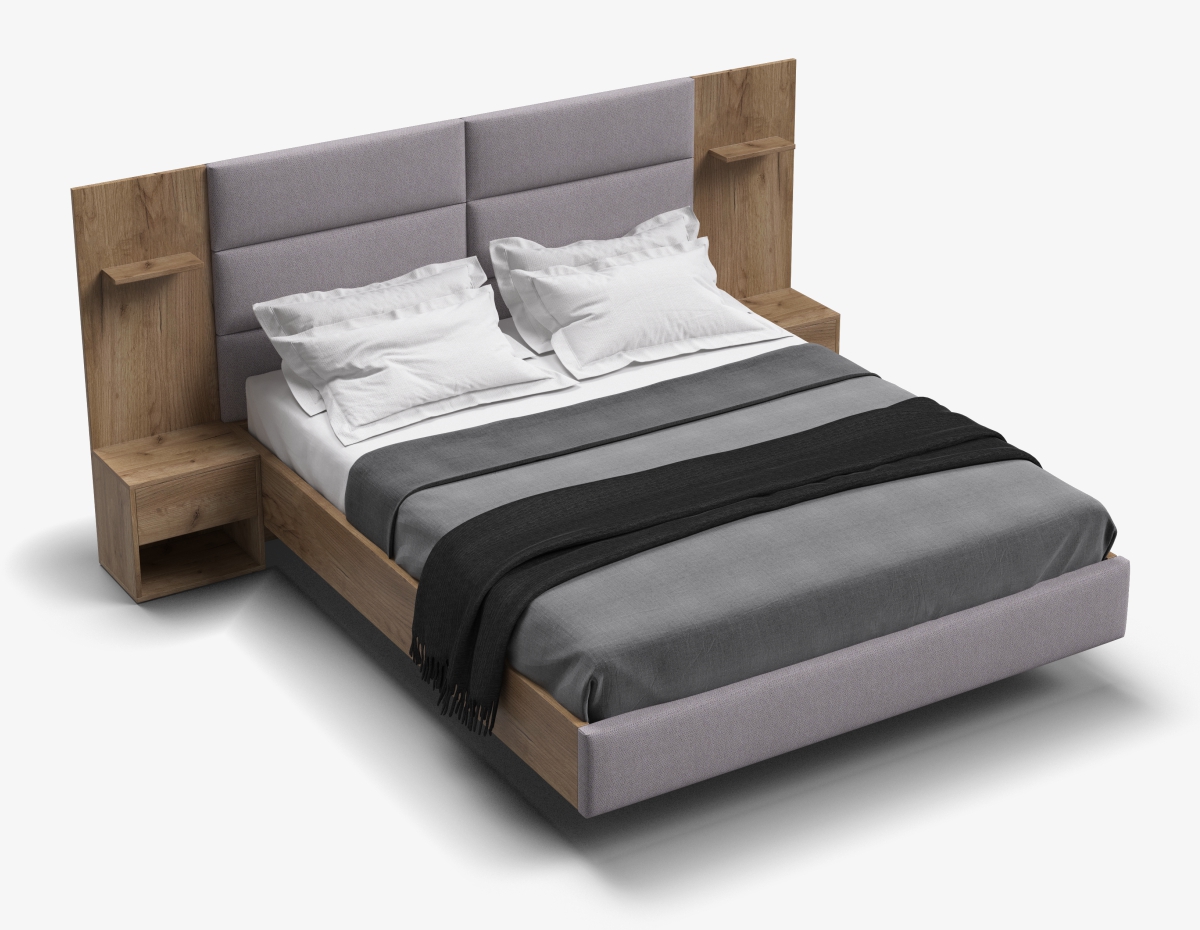 Парящий дизайн: конструкция создает ощущение парение кровати над полом, возможна установка дополнительной атмосферной подсветки.