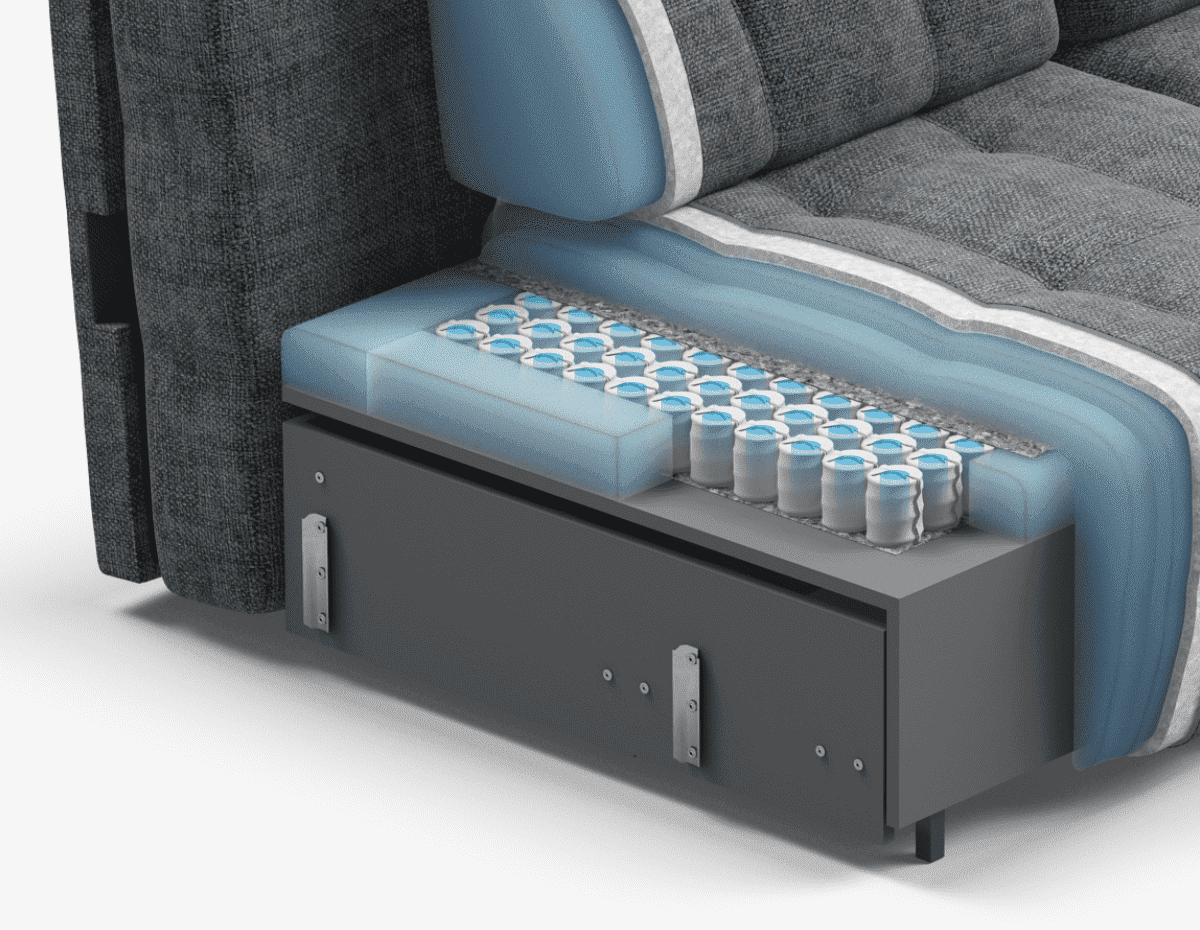 В основании дивана усиленные пружины B-FORCE® и умная пена B-FLEX®.