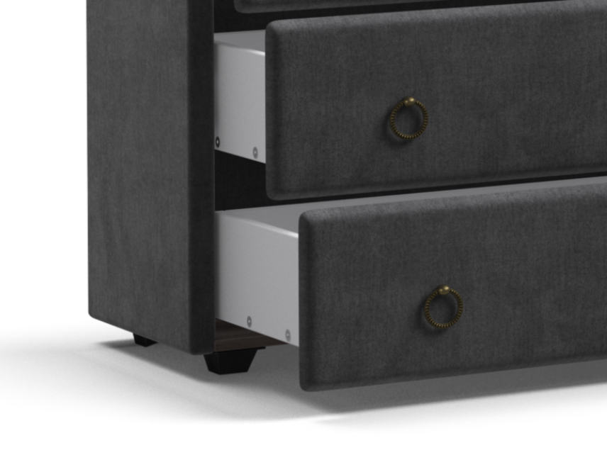 Надежность: Три функциональных ящика на усиленных направляющих скрытого монтажа для хранение вещей.