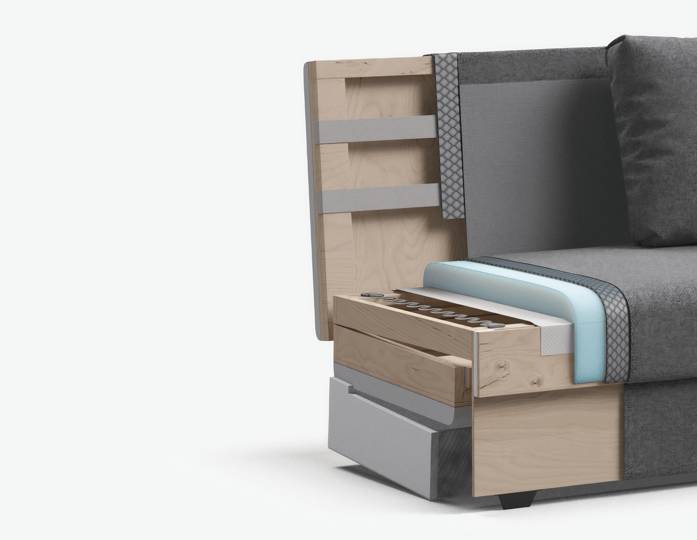 Ваш комфорт обеспечит матрас, выполненный из высокоэластичного ППУ, в сочетании со стальной пружинной змейкой в основании.